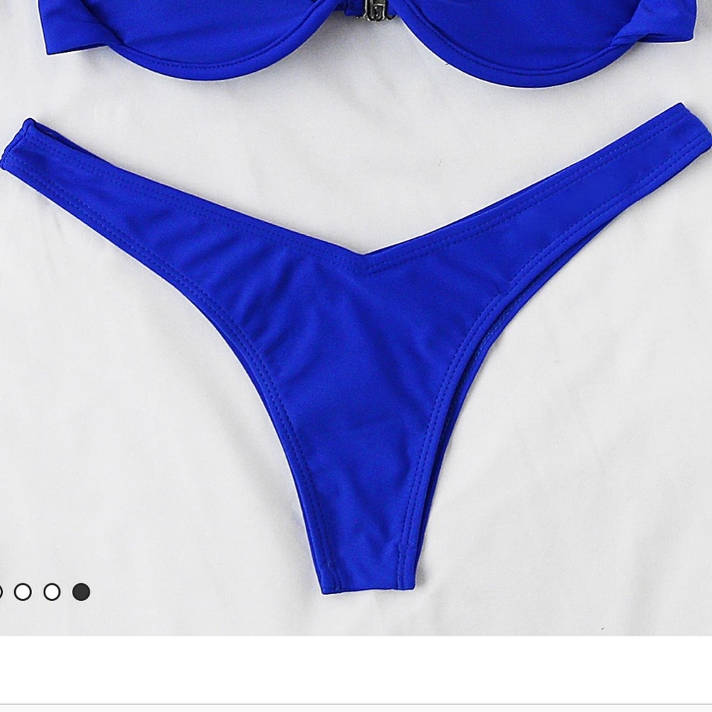 Royal blue thong bikini
